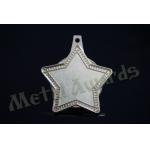 Blank Silver Star Medal , Laser Engraved Medals With Insert Recessed Silver Plating