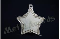 China Blank Silver Star Medal , Laser Engraved Medals With Insert Recessed Silver Plating supplier