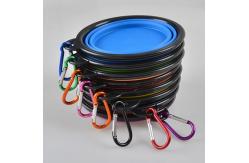 China Customized Travel Portable Folding Bowls With Carabiners Silicone Dog Bowl supplier