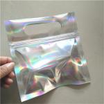 Gummy Candies Food Grade Holographic Stand Up Pouches CYMK Digital Printing With Hole for sale