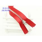 High End High Polished Metal Separating Zipper Red Tape Customized For Coveralls