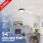 Adjustable 6-Speed Choice LED Ceiling Fan with Remote Control and Dimmable Light for sale