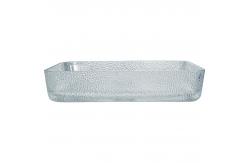 China 330mm 460mm Bathroom Wash Basin Table Top Shallow Glass Die Casting Crystal Clear supplier
