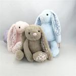 Blue Plush Rabbit Stuffed Toy Fluffy Baby Comforter Toy Doll Accompany Sleeping Cartoon for sale