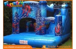 China Bule Commercial Inflatable Slide / Castillos Hinchables Spiderman Jumping Castle supplier