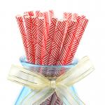 Customer Printed Paper Party Straws 0.25 Inches Diameter Durable Reyclable for sale