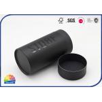 Silver Logo Spot UV Black Paper Packaging Tube For T Shirt for sale