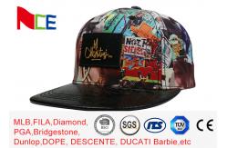 China ACE Graffiti Pattern Applique Flat Brim Snapback Hats For Women 5 Panels supplier