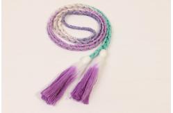 China Dip Dyed Gradient Multi Color Composite Drawcord With Silver Metallic Thread supplier