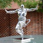 Cast Stainless Steel Figure Sculpture , Contemporary Outdoor Metal Sculpture Kung Fu Theme for sale