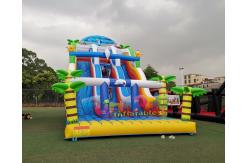 China Digital Printing Palm Tree 2hp Inflatable Bouncer Slide supplier