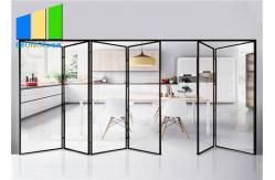 China Double Glazed Tempered Glass Exterior Folding Patio Doors External Aluminium Frame supplier