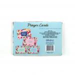 Blue Flower Pattern Children's Learning Flash Cards For Prayer Purpose