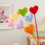 Finished Product Love Heart Wool Knitting Hand Crochet Creative Artificial Flower Bouquet for sale