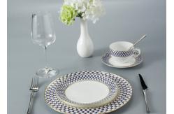 China FDA Luxury fadeless Thin Bone China Crockery Set supplier