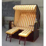 Contemporary Dark Brown Wood And Wicker Roofed Beach Chair & Strandkorb for sale