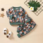 Children'S Outfit Sets Children'S Sweater Set Girls Printed Cotton Sets for sale