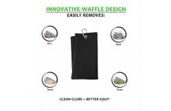 China Microfiber Waffle Golf Towel With Custom Logo Printed supplier