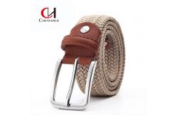China 120CM Length Braided Elastic Belt Holeless Pin Buckle Smooth Surface supplier