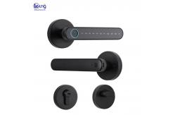 China Black Gold Smart Lock Unlock Ble App Controlled Front Door Lock supplier