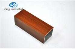 China 6063 T5 / T6 Aluminum Door Frame Extrusions ,  Wood Grain Aluminium Rectangular Profile supplier