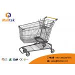 Galvanized American Style Retail Shopping Trolleys Flat Tube Foot For Hypmarket for sale