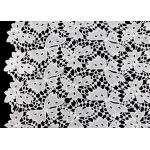 Floral Schiffli Guipure Water Soluble Lace Fabric With Poly Milky Silk By SGS for sale