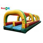 Custom Size Inflatable Water Slide Park Double Lane With Pool for sale