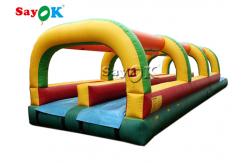 China Custom Size Inflatable Water Slide Park Double Lane With Pool supplier