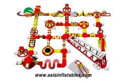 China Customized Red Floating Inflatable Sea Park Inflatable Water Island supplier