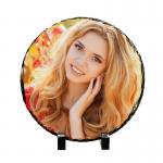 SH22 Sublimation Circle Shape Rock Slate Frame With Heat Press Machine 15*15cm for sale