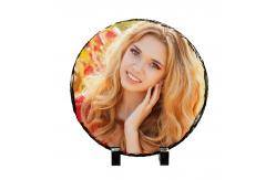 China SH22 Sublimation Circle Shape Rock Slate Frame With Heat Press Machine 15*15cm supplier