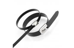 China Flexible Self Locking Stainless Steel Zip Tie with PVC Coating and Flameproof Rating supplier