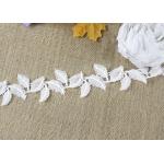 Milk Silk Water Soluble Chemical Polyester Lace Trim For Dresses Feather Pattern