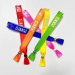 Adjustable Length Woven Cloth Fabric Wristbands for Concert Promotion Events Gift OEM