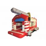 Commercial Outdoor Wide Inflatable Jump House / Fire Truck Bouncer Colourful Inflatable Fire Engine Jumping for sale