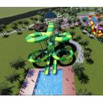 Commercial Dual Flume Water Park Slide Anti Rust 15m Fiberglass Spiral Water Slide for sale
