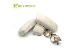 China Grayish White Clamshell Metal Eyeglass Case Oversized Optical Sunglass Eyeglasses Case supplier
