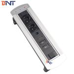 Electric Silver Desk Flip Up Power Data Socket And  3mm Panel Thickness