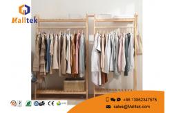 China Wooden Hanging Garment Floor Rack Stable With Strong Bearing Strength supplier