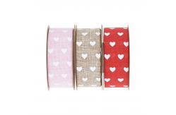 China 25mm*10y Printed Burlap Ribbon Custom Printed Ribbon By The Yard supplier