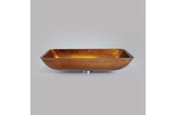 China Gold Countertop Mounted Bathroom Wash Basins Smooth Interior And Exterior Handmade supplier