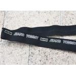 2cm Black Elastic Webbing Straps Printed With White Cut Out Letters Logo
