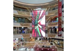 China Transparent Poster Curtain Display LED Cylinder 62500 Points/Square Meter SMD2121 supplier