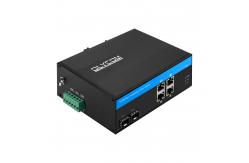China Durable Gigabit Ethernet Switch Poe Powered 4 RJ45 Ports Redundant Power Inputs supplier