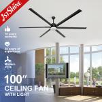 Home Hotel Office 100 Inches Ceiling Fan with LED Lamp and Remote Control from 1stshine for sale