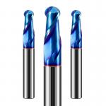 65 Degree 2 Edge Tungsten Steel Spherical Milling Cutter With Blue Nano Coating for sale