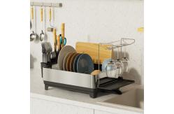 China Multifunctional Kitchen Folding Dish Rack , Stainless Steel Dish Drainer and Organizer supplier
