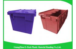 China Warehouse Nestable Plastic Tote Boxes / stackable bins with hinged lids supplier
