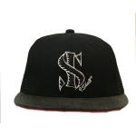 Studded Rhinestone Bling 5 Panel Trucker Cap 85% Acrylic +15% Wool +1005 Polyester Mesh for sale